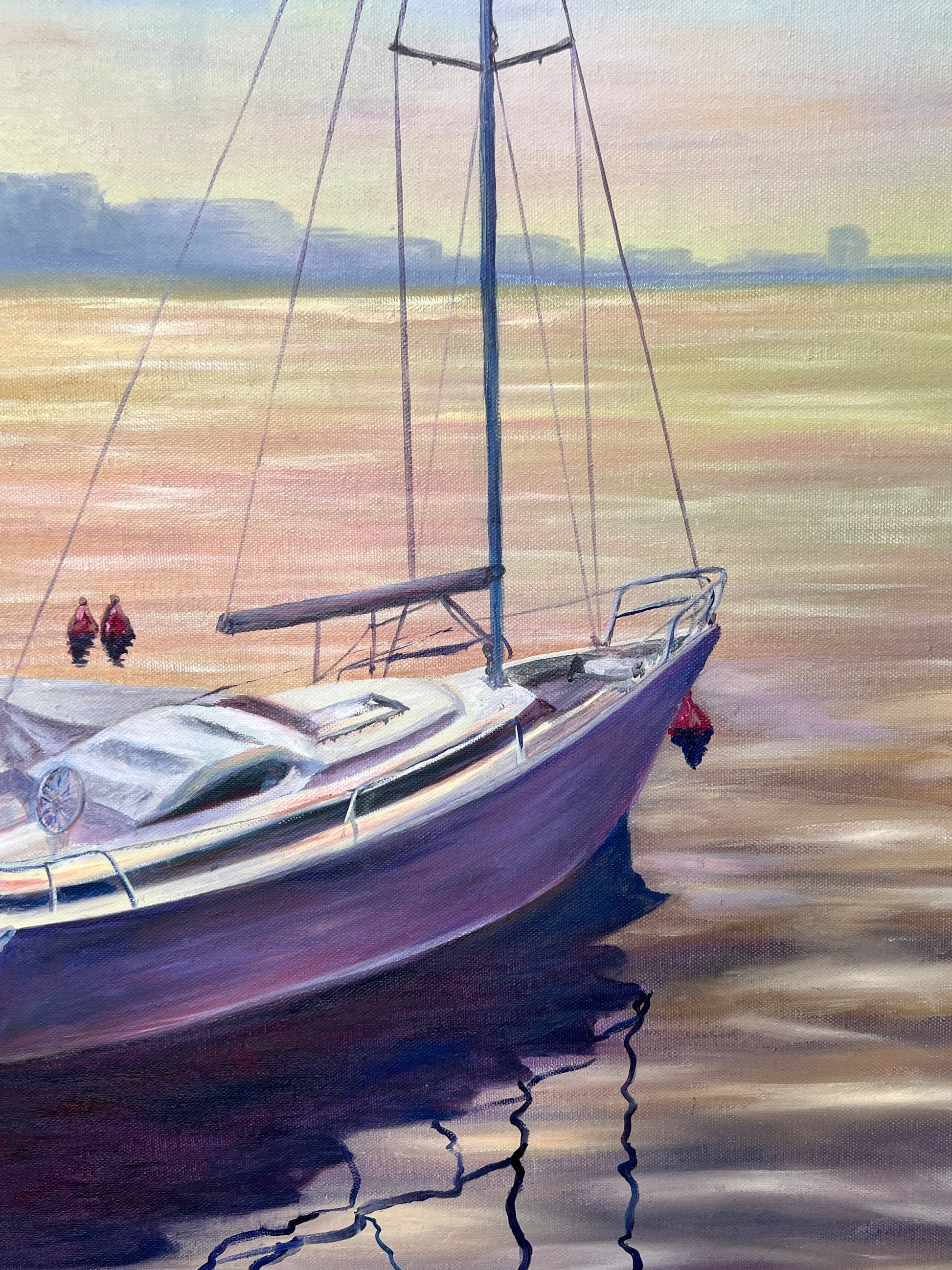 Front part of a sailboat