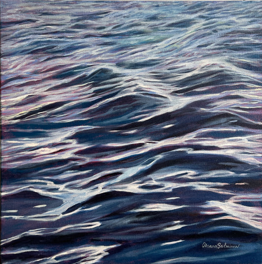 Artistic depiction of water with wavy patterns