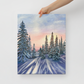 Luxury Gallery-Quality Canvas Print – Sunset in Winter Forest – Elegant Modern Wall Art for Home Decor