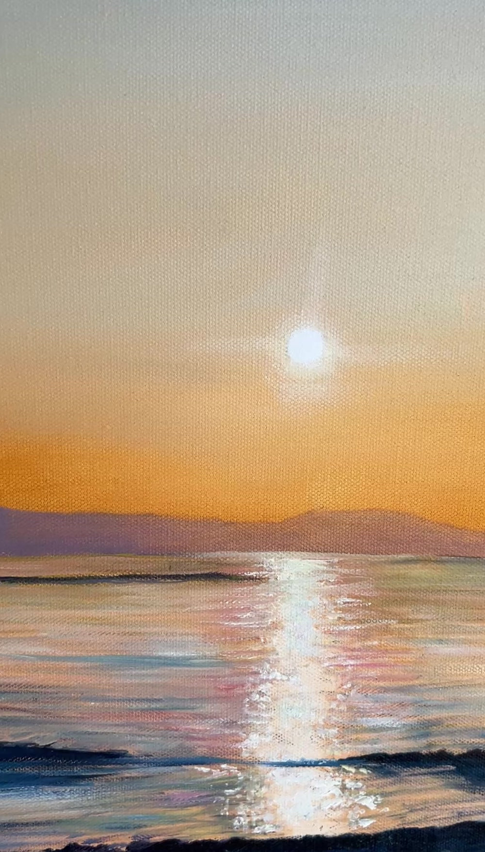 Golden Hour | Original Nordic Landscape Painting by Oksana Salminen